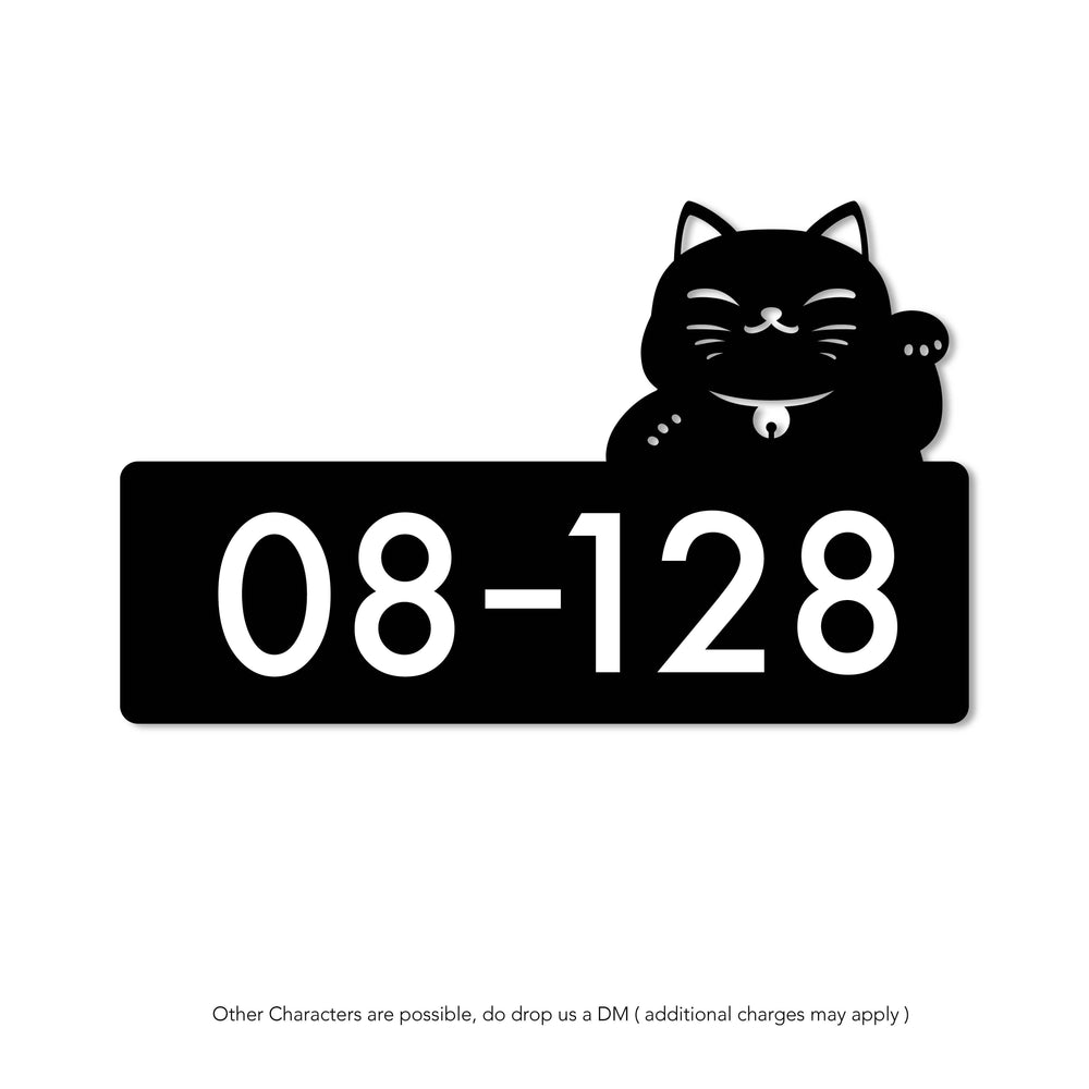 Custom Home Unit Number [3D Fortune Meow] Personalised Signages SHOPKUSTOMISE 