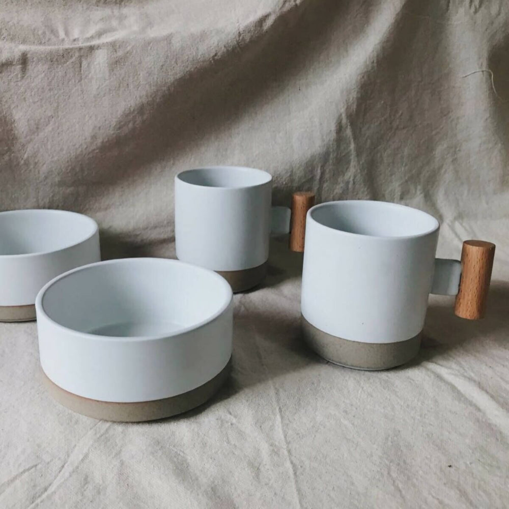 White Summer Cereal Ceramic Bowl Bowls Curates Co 