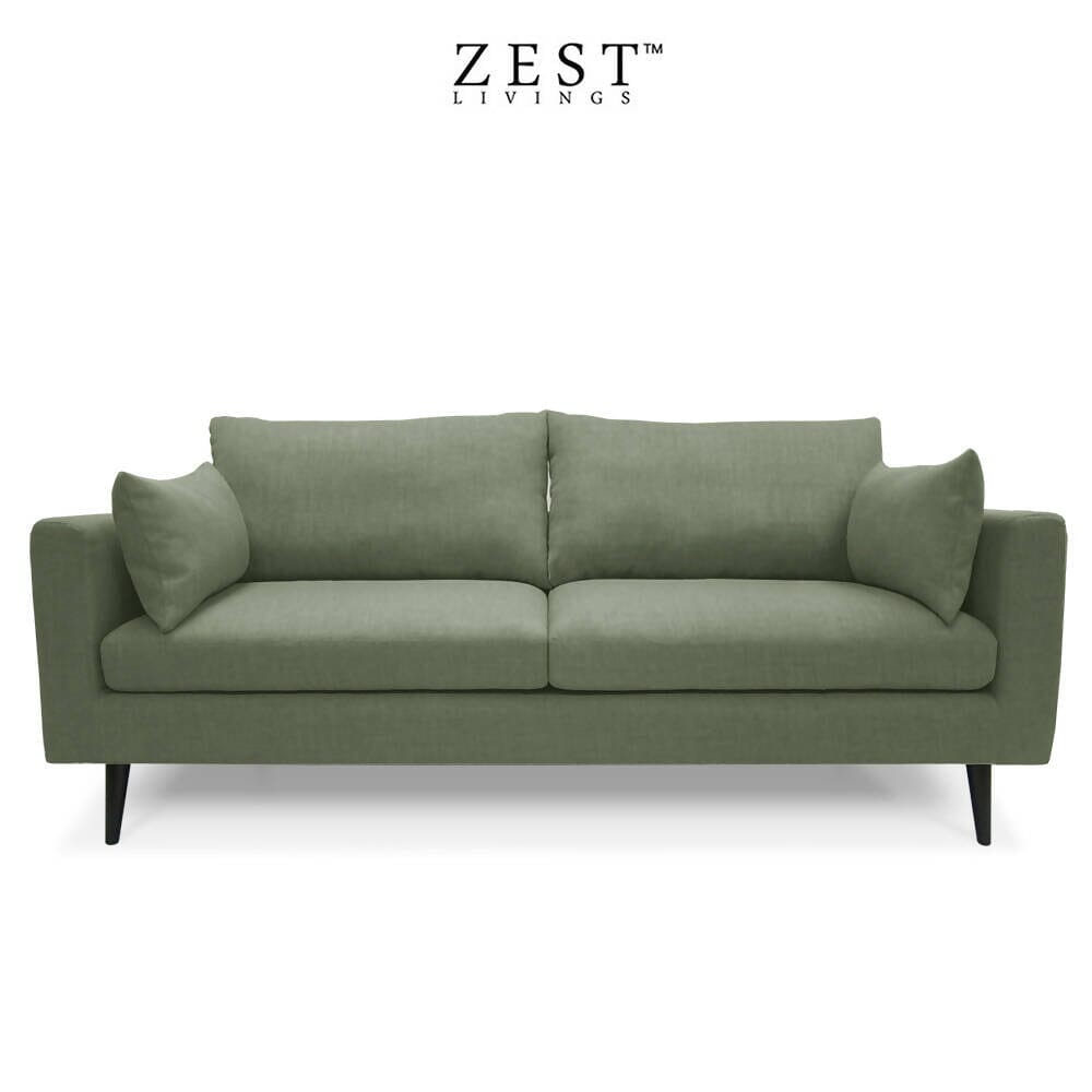 Benz 2.5 Seater Sofa | EcoClean Fabric Sofa Zest Livings Online Seaweed 