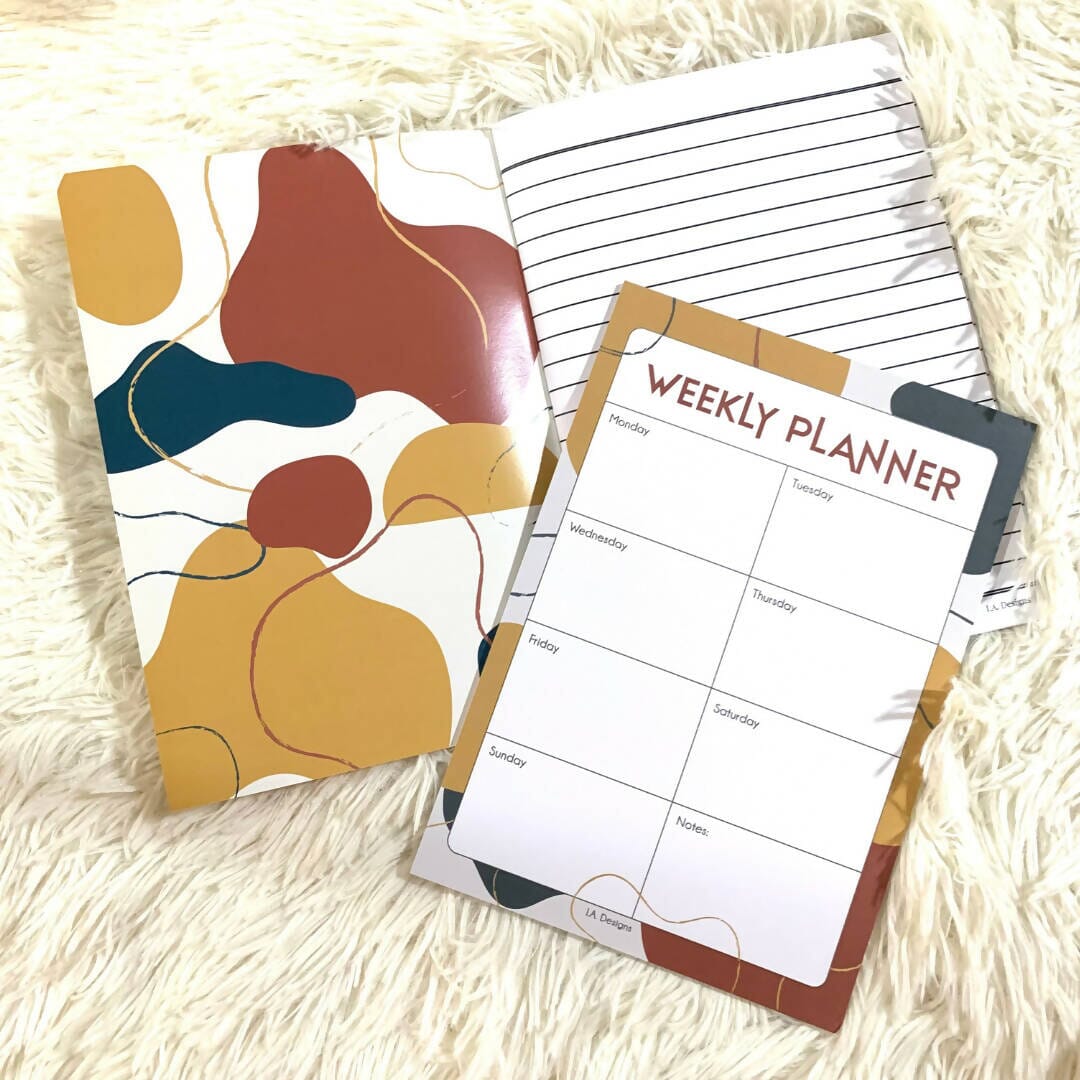 Abstract Weekly Planner and Notebook Set Local Notebooks I.A. Designs 