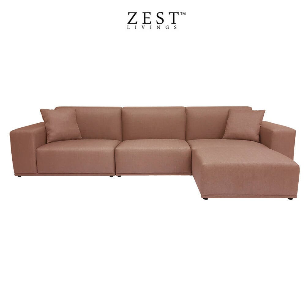 Moota 4 Seater Sofa With Ottoman | Modular Sofa | EcoClean Fabric Sofa Zest Livings Online Redwood 
