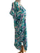 Emilio Turquoise Soft Contemporary Kaftan Long Dress - Naiise