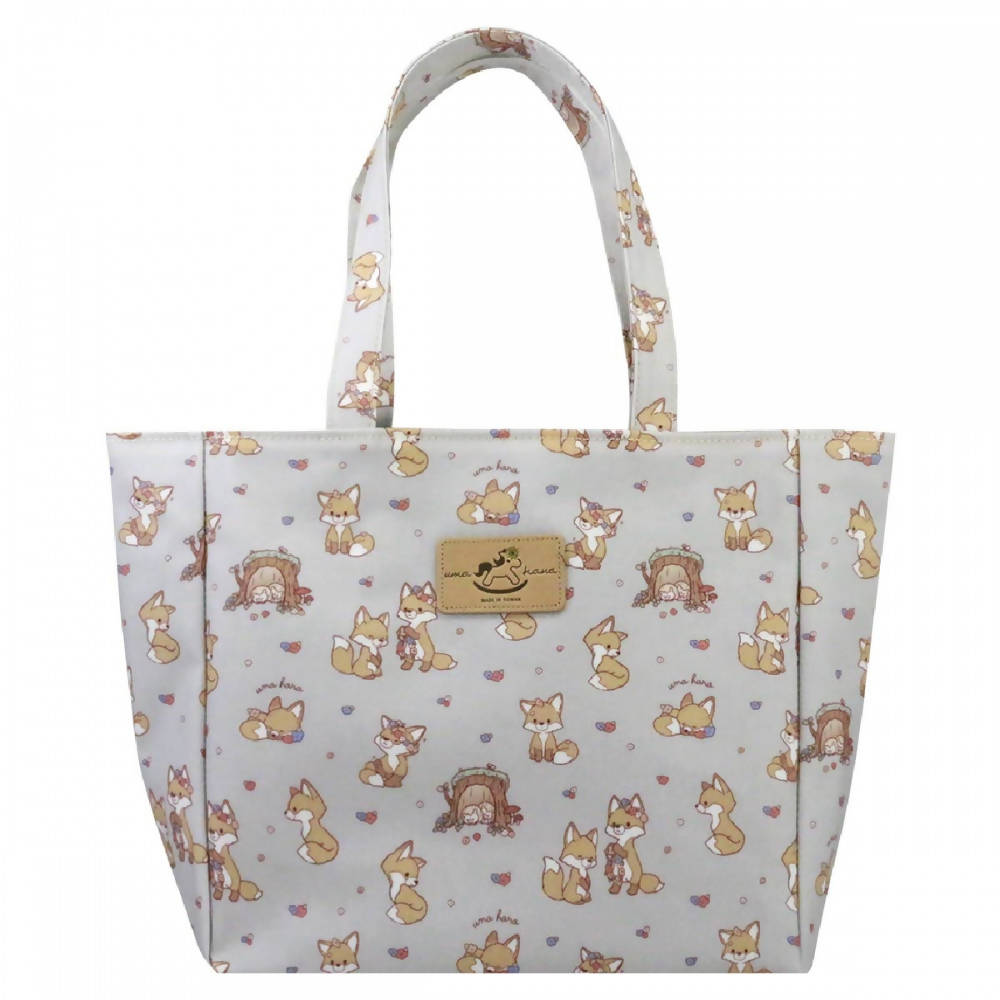 Uma hana Medium Shoulder Bag Printed Handbags Iluvo Fox and Flower Grey 