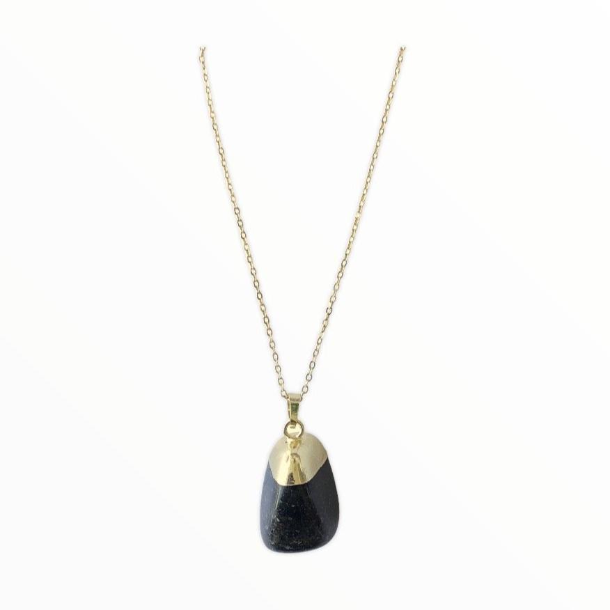 Black Labradorite Nugget Necklace Necklaces Colour Addict Jewellery 