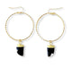 Black Onyx Hoops in Yellow Gold Earrings Colour Addict Jewellery 
