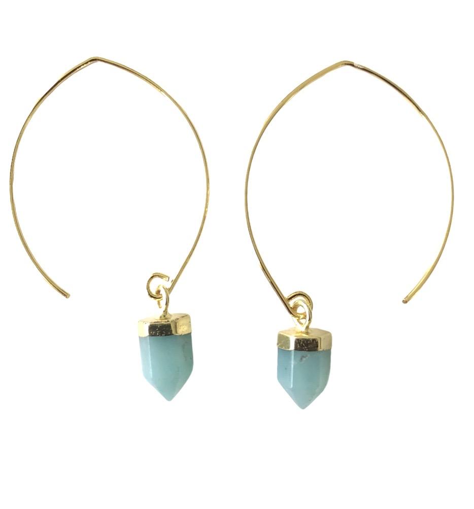 Amazonite Semi Hoops Earrings Colour Addict Jewellery 