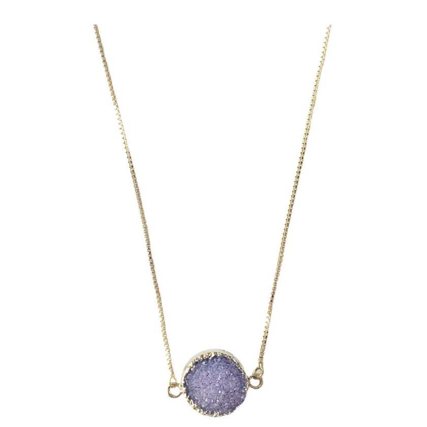 Purple Druzy Necklace Necklaces Colour Addict Jewellery 