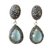 Aquamarine Teardrop and Pave Earrings Earrings Colour Addict Jewellery 