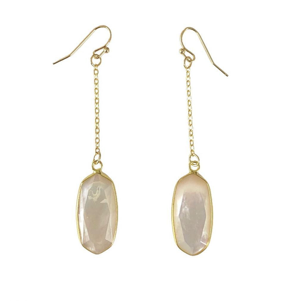 Mother of Pearl Chain Earrings Earrings Colour Addict Jewellery 