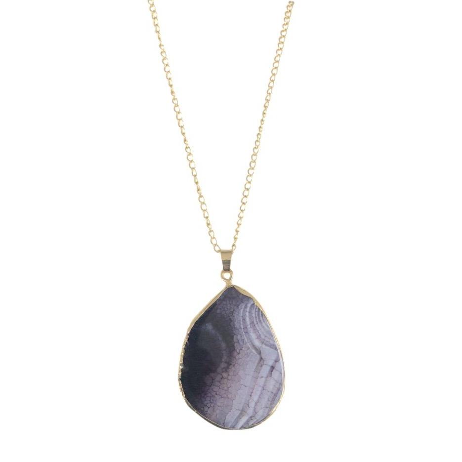 Natural sale agate necklace