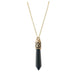 Bullet Shape Black Onyx Necklace in Yellow Gold Necklaces Colour Addict Jewellery 