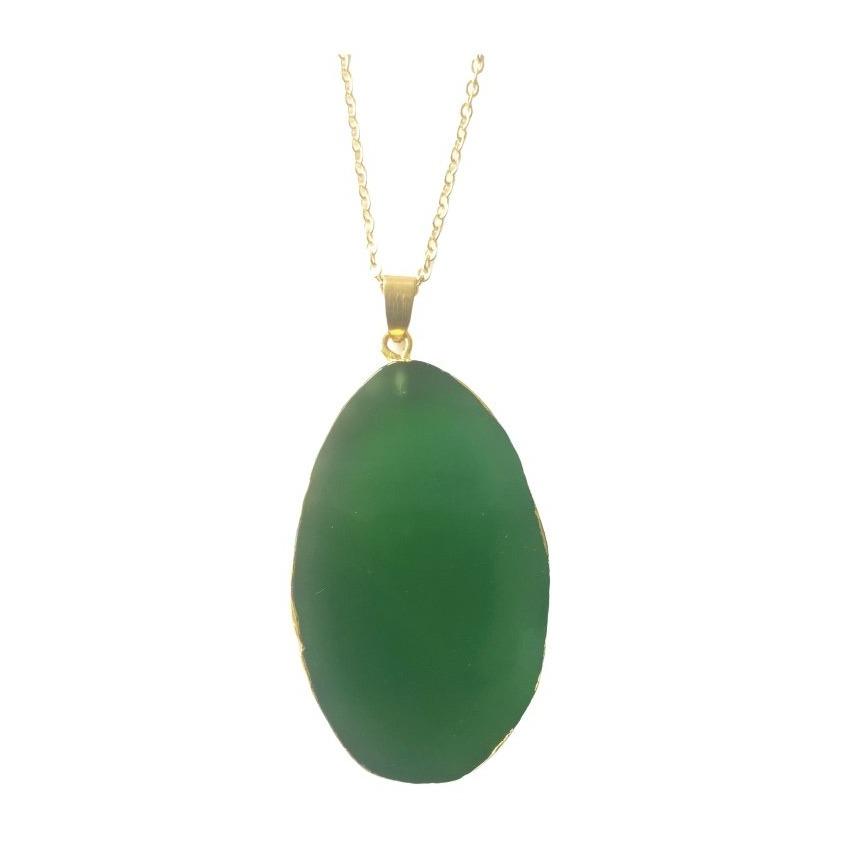 Natural Green Agate Pendant Necklaces Colour Addict Jewellery 