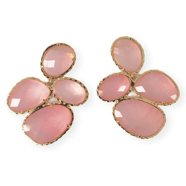 Pink Catseye Cluster Earrings Earrings Colour Addict Jewellery 