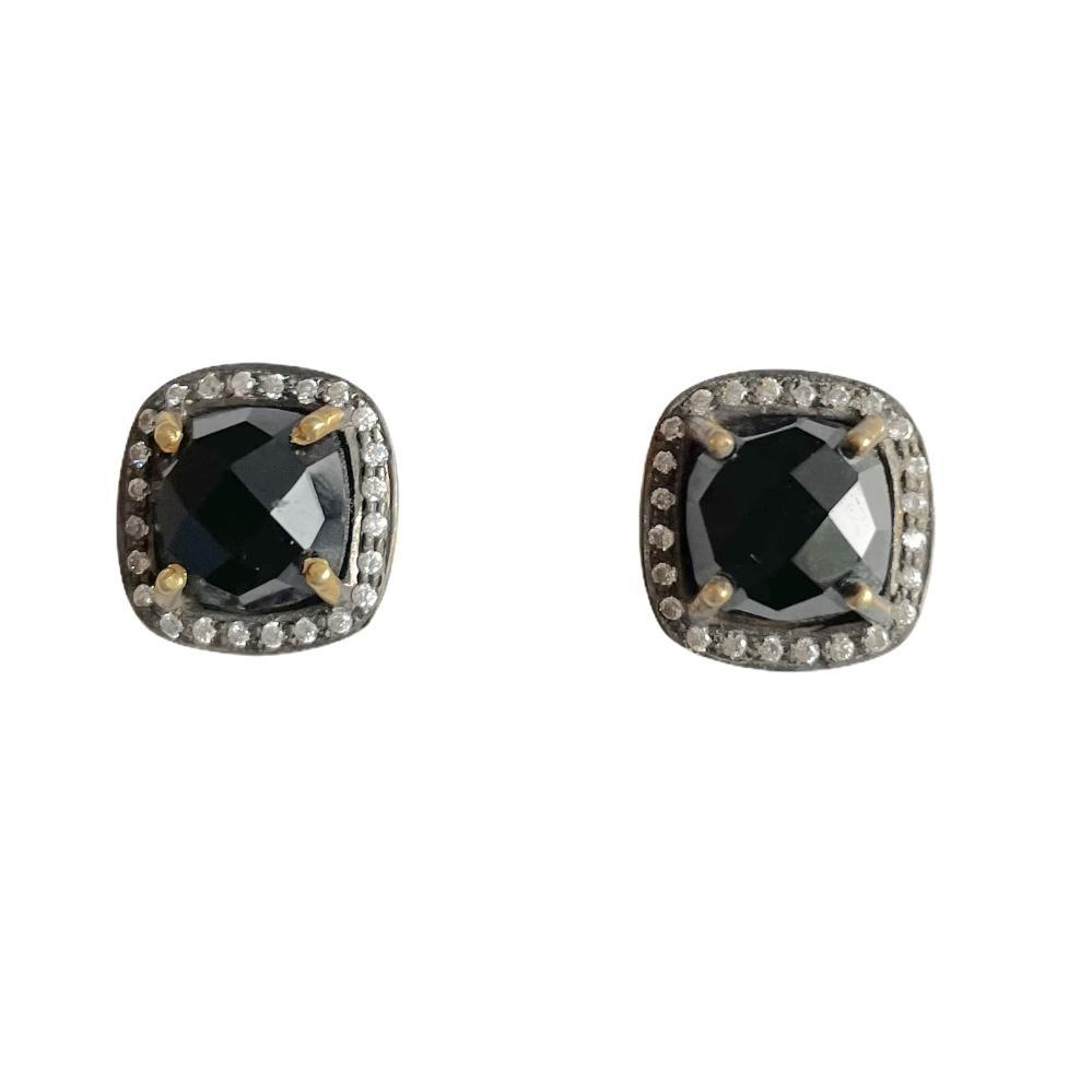 Black Onyx Stud Earrings Earrings Colour Addict Jewellery 