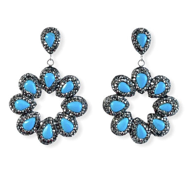 Turquoise Statement Earrings Earrings Colour Addict Jewellery 