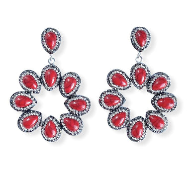 Red Jasper Statement Earrings Earrings Colour Addict Jewellery 