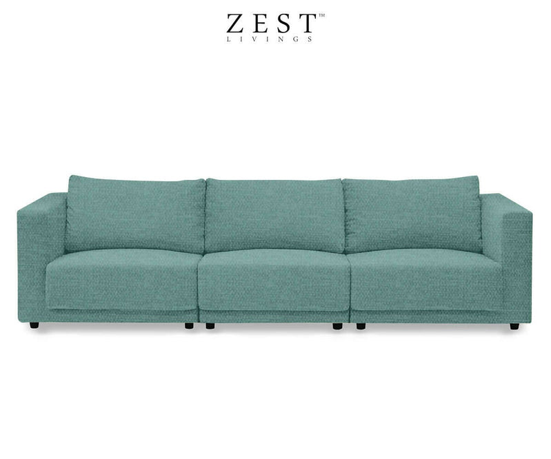 Switch 4 Seater Sofa | Modular Sofa | EcoClean Fabric Sofa Zest Livings Online Teal Blue 