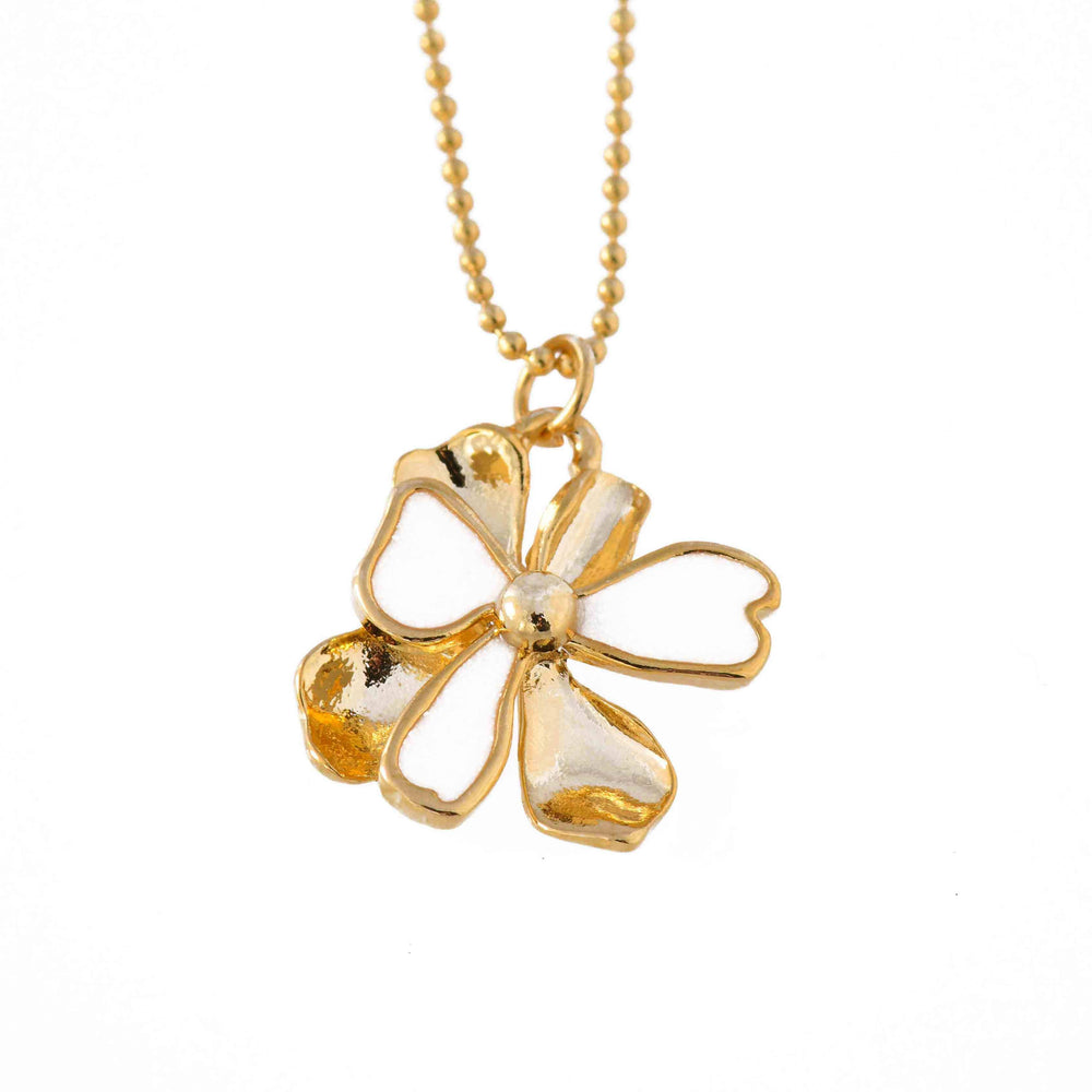 Delphinium- Flora Pendant in Yellow Gold Plating Pendants Forest Jewelry Daisy White 