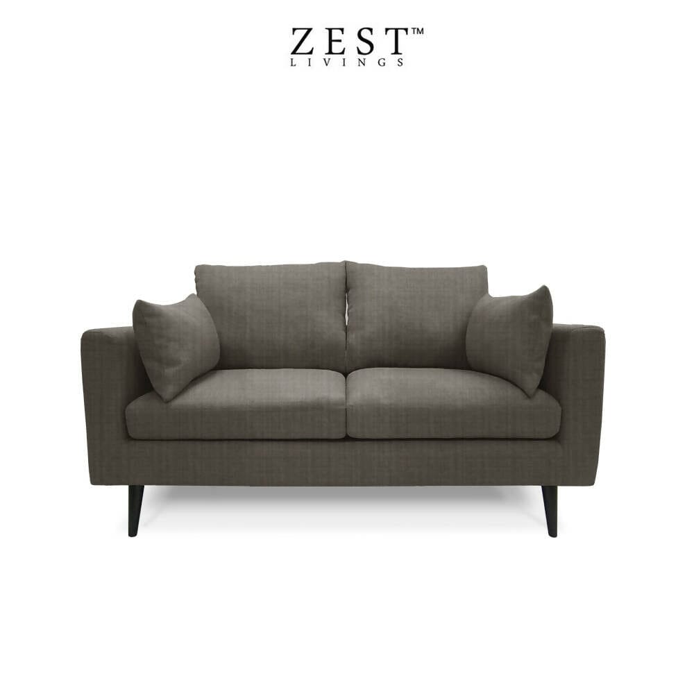 Benz 2 Seater Sofa | EcoClean Fabric Sofa Zest Livings Online Dark Grey 