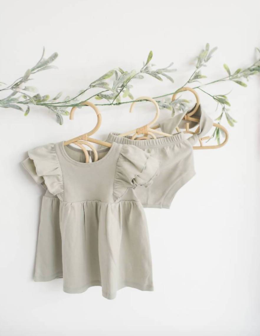 Ruffle Dress & Bloomers (Organic Cotton) - Kids Clothing - Little Happy Haus - Naiise