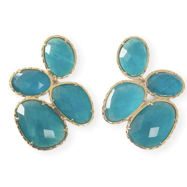 Aqua Catseye Cluster Earrings Jewellery Colour Addict Jewellery 
