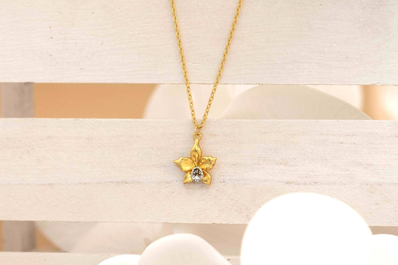 Gold flower clearance pendant necklace