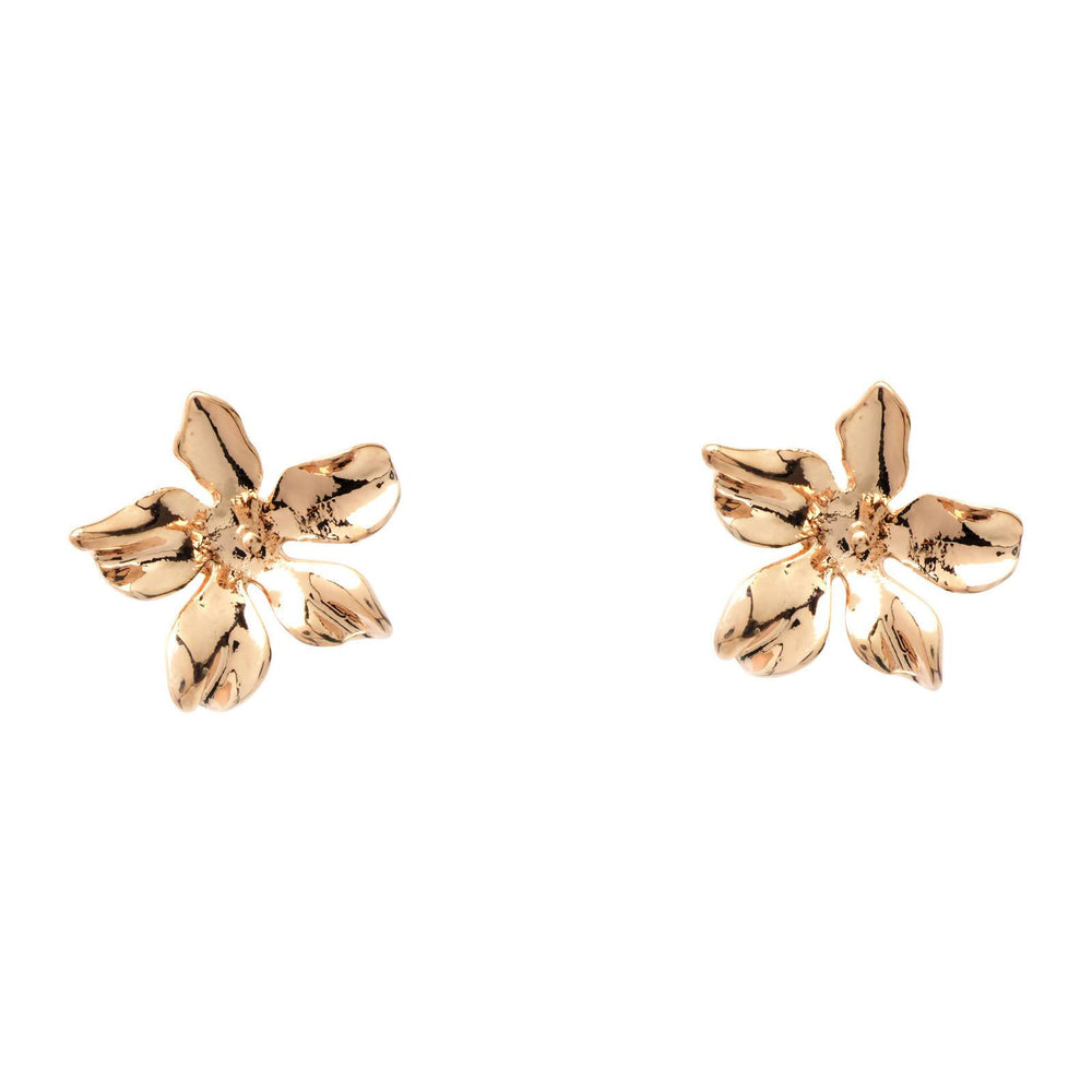 Rosin Rose - Everyday floral Stud Earrings in Yellow Gold, Rose Gold or Rhodium Plating - Earring Studs - Forest Jewelry - Naiise