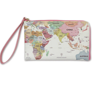 Indigo World Map Smart Wallet Handphone Pouch Pastel Women's Wallets Iluvo 