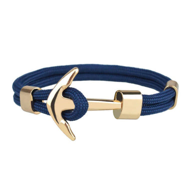 J. By Jee Basic Gold Anchor Bracelet (Blue Stripe) - Men's Bracelets - J By Jee - Naiise