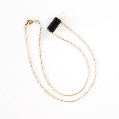 Gold Necklace - Black Bead Necklaces 5mm Paper 