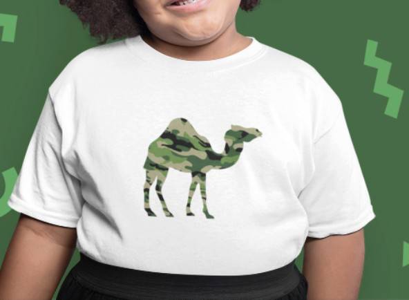 Camo Camel Kids Crew Neck S-Sleeve T-shirt - Local T-shirts - Wet Tee Shirt / Uncle Ahn T / Heng Tee Shirt / KaoBeiKing - Naiise