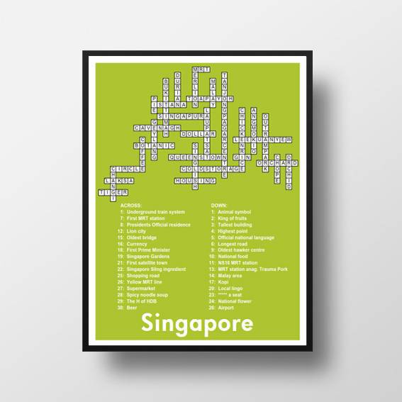 Singapore Crossword Print Local Prints Big Red Chilli 