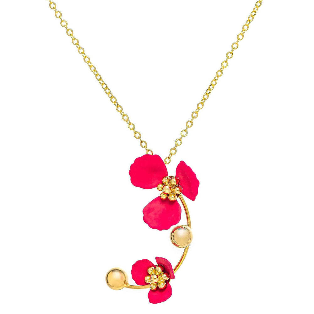 Iris- A Delightful Flora Pendant Pendants Forest Jewelry Fuchsia Pink 