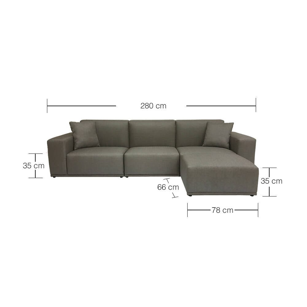 Moota 4 Seater Sofa With Ottoman | Modular Sofa | EcoClean Fabric Sofa Zest Livings Online 