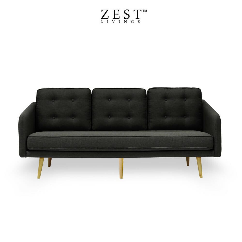 Danish 3 Seater Sofa sofa Zest Livings Online Black 