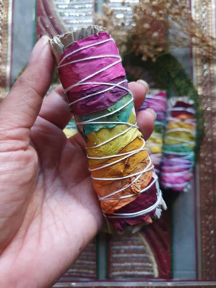 Chakra Rose White Sage Wand Stick Smudge Home Scents Beyond Luxe by Kelly Angel 