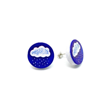 A Blue Raining Day Wooden Earrings - Earrings - Paperdaise Accessories - Naiise