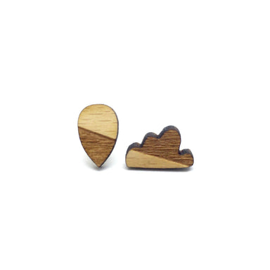 A Rainy Day Laser Cut Wood Earrings - Earrings - Paperdaise Accessories - Naiise