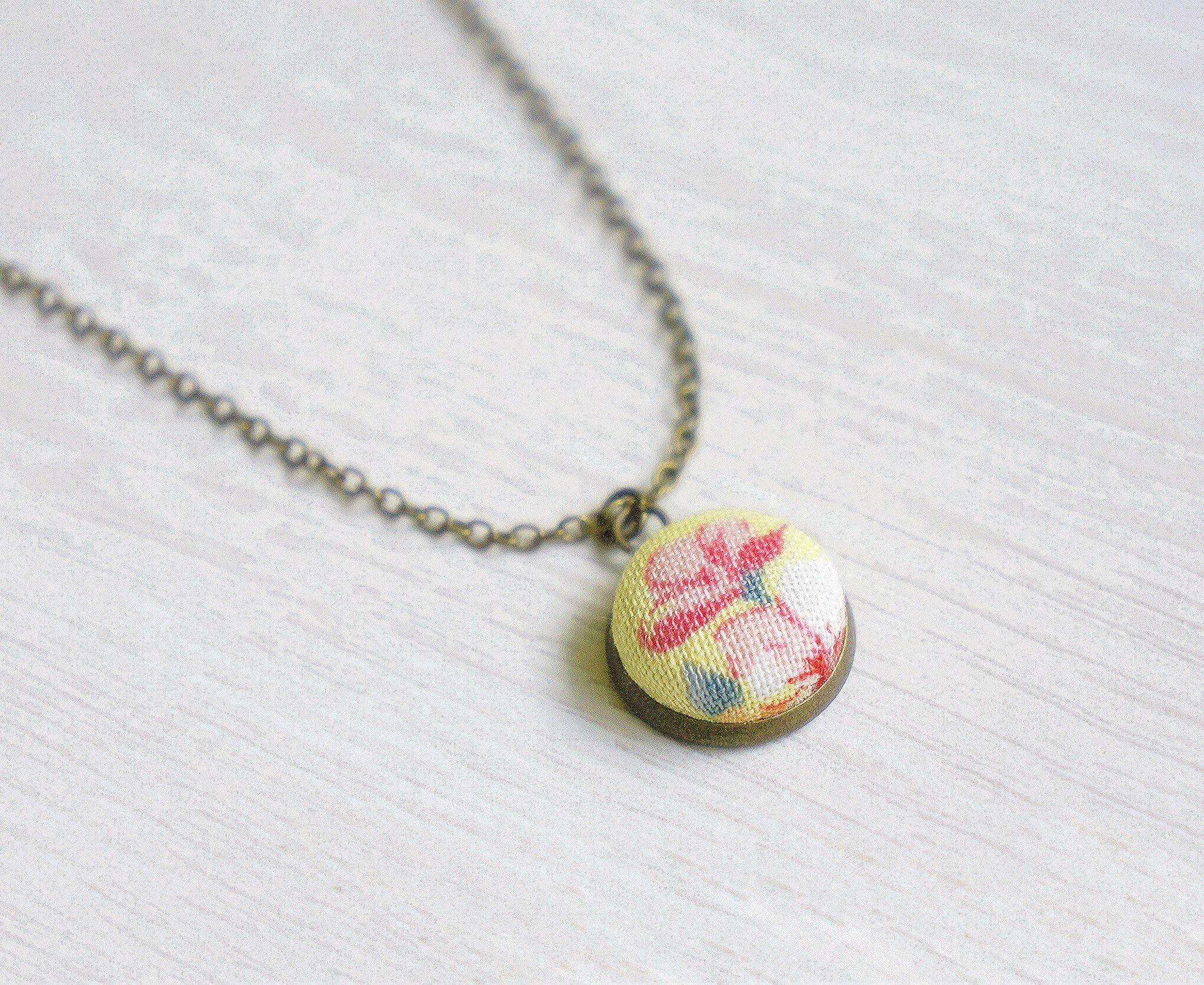 Annabeth Rose Handmade Fabric Button Necklace - Necklaces - Paperdaise Accessories - Naiise