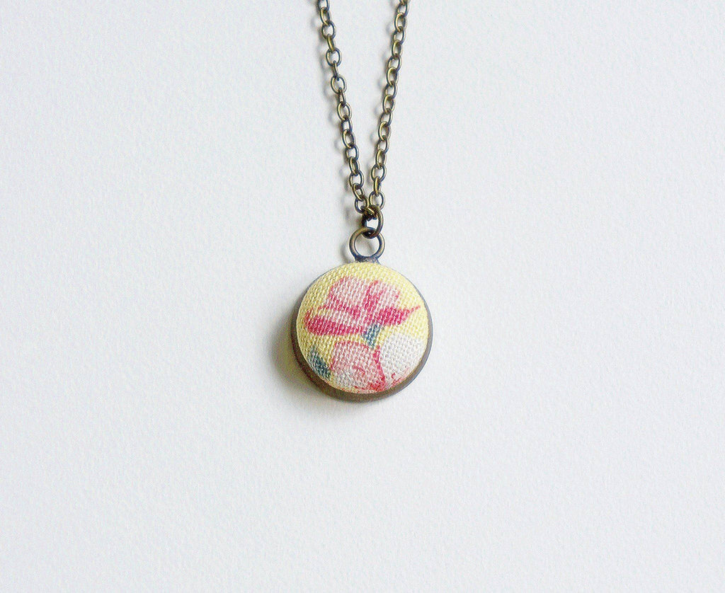 Annabeth Rose Handmade Fabric Button Necklace– Naiise