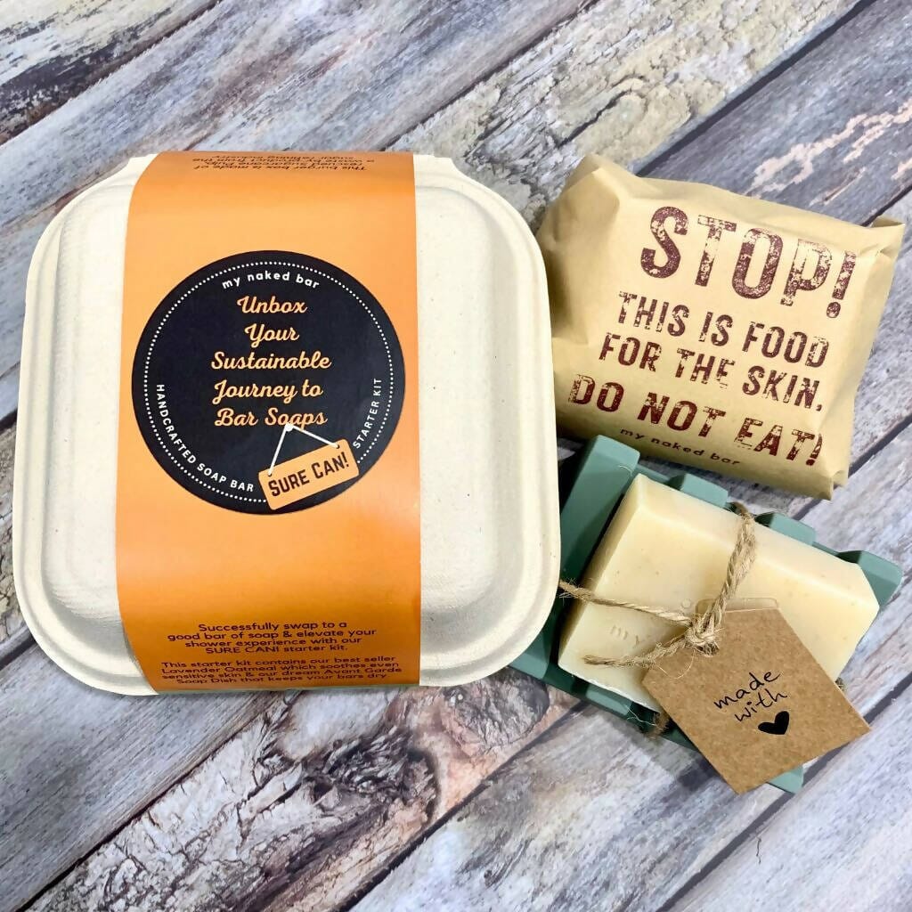 Lavender Oatmeal SureCan! Soap Bar Starter Kit Gift Boxes My Naked Bar 