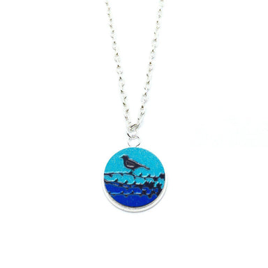 Bird On A Branch Blue Wood Pendant Necklace - Necklaces - Paperdaise Accessories - Naiise