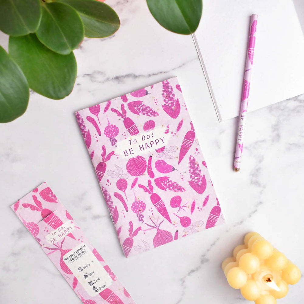 Tropical Seed Notebook and Pencil Combo Notebooks Purple & Pure 
