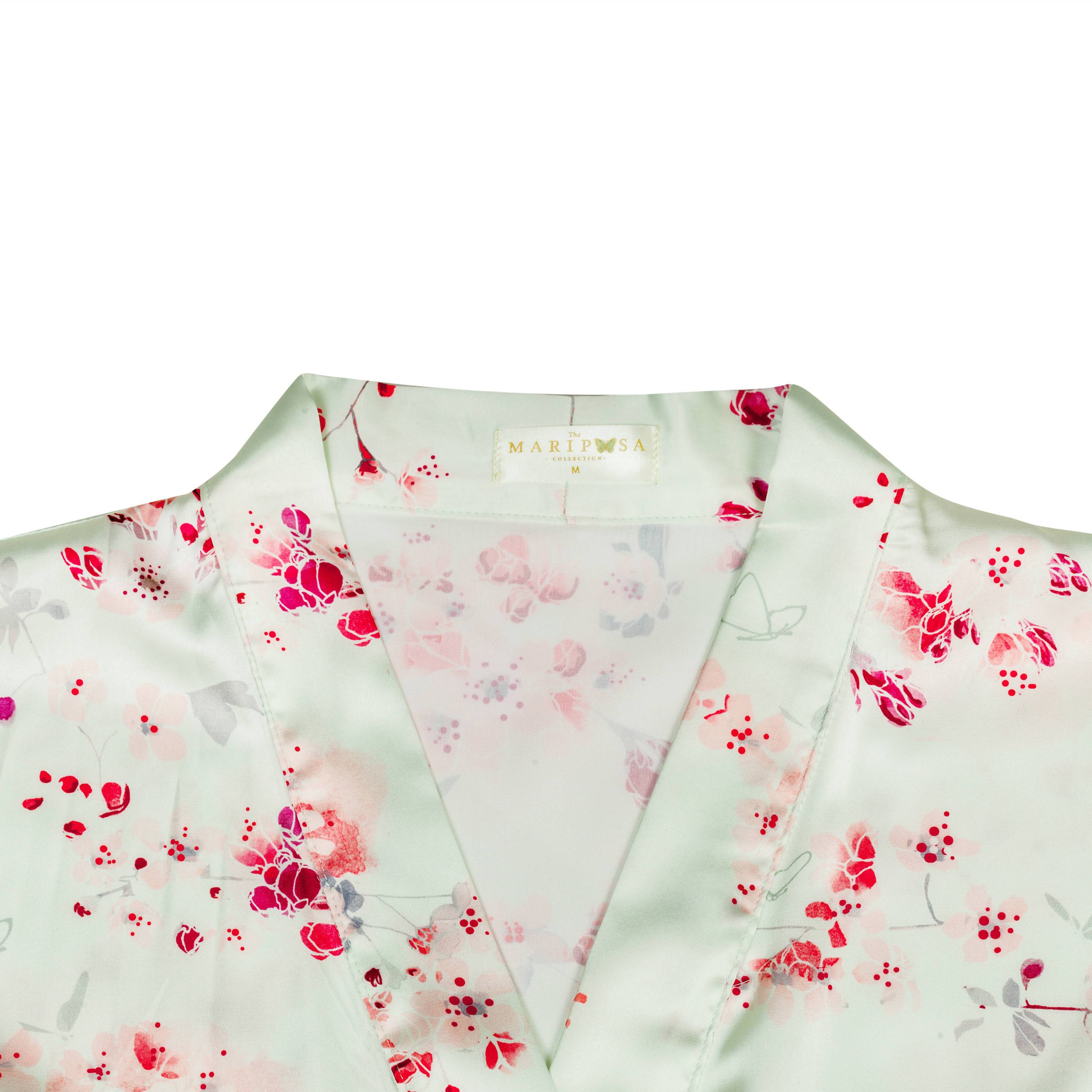 Cherry Blossom Kimono Robe (Ankle) - Sleepwear for Women - The Mariposa Collection - Naiise