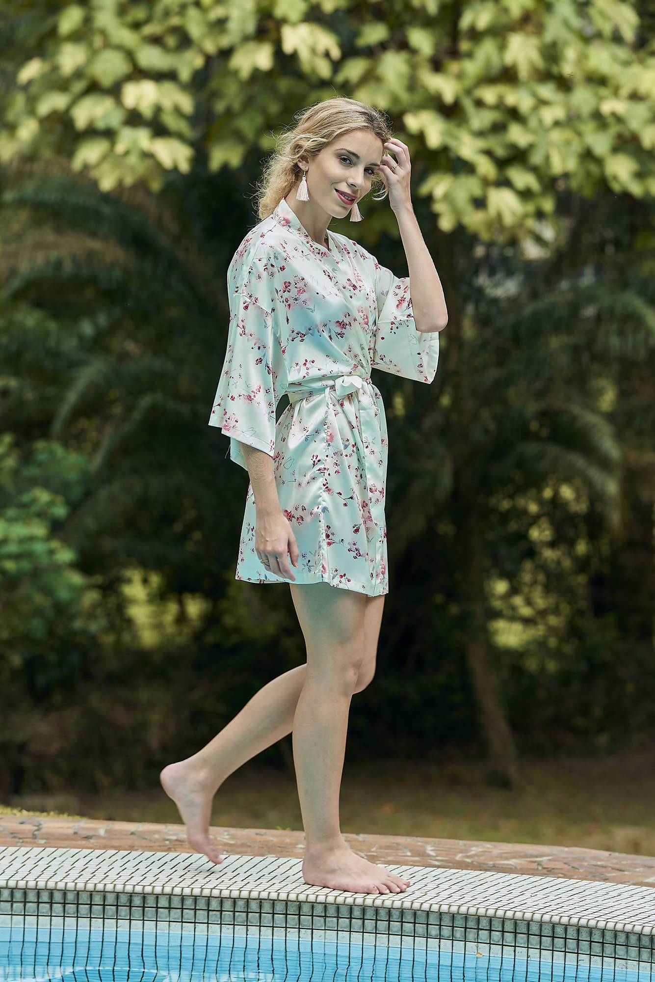 Cotton kimono 2024 robe short