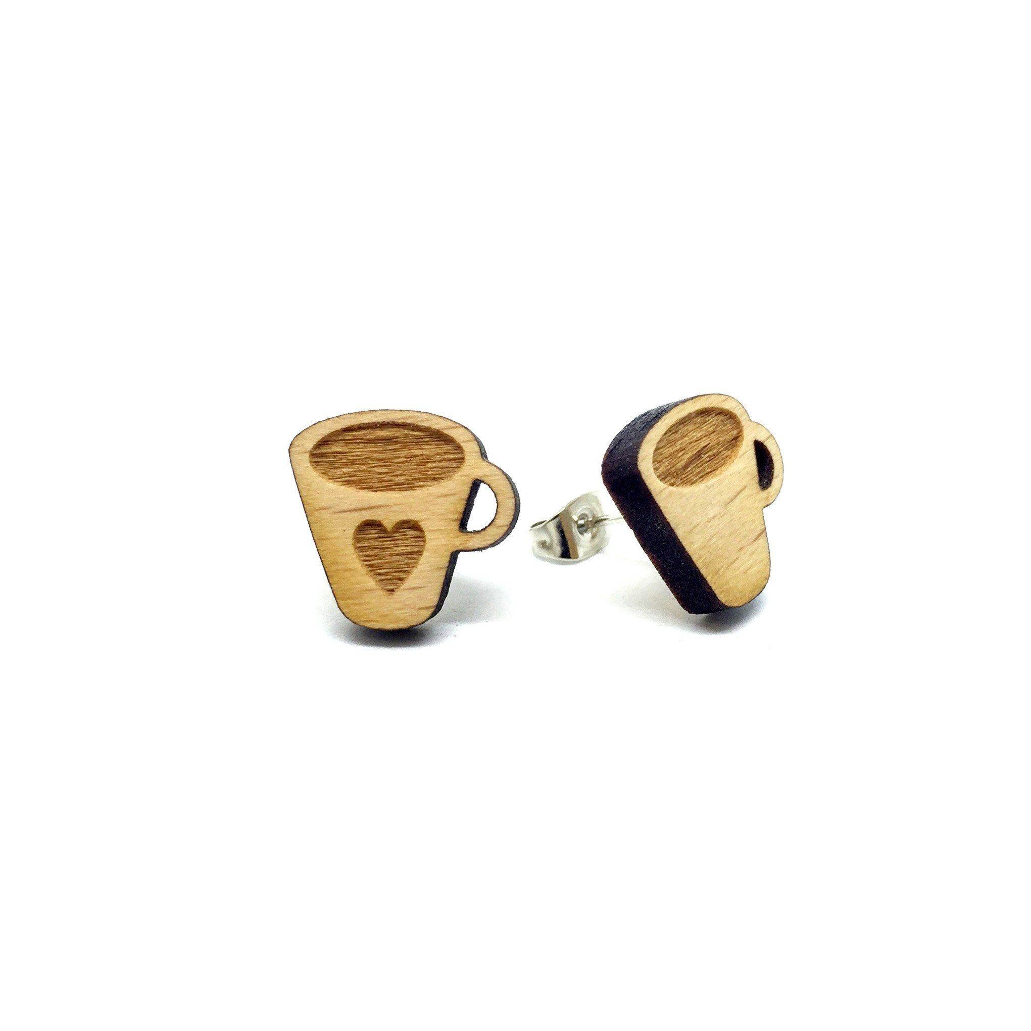 Coffee Lovers Laser Cut Wood Earrings - Earrings - Paperdaise Accessories - Naiise