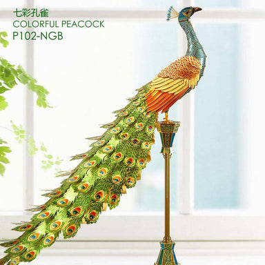 Colourful Peacock - Piececool Metal Models - DIY Crafts - Blue Stone Craft - Naiise
