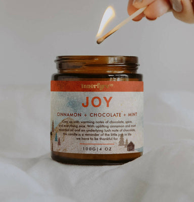 Joy Candle: Cinnamon + Chocolate + Mint Scented Candles Innerfyre Co 