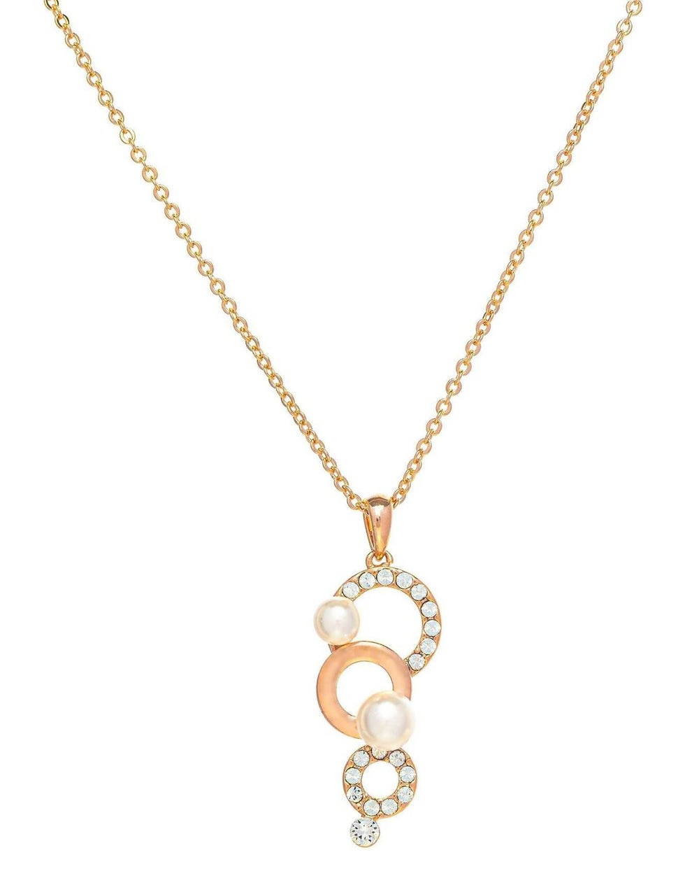 Aurora- An Elegant Pendant featuring both Crystals & Pearls made with Swarovski Elements Pendants Forest Jewelry Rose Gold Plating 
