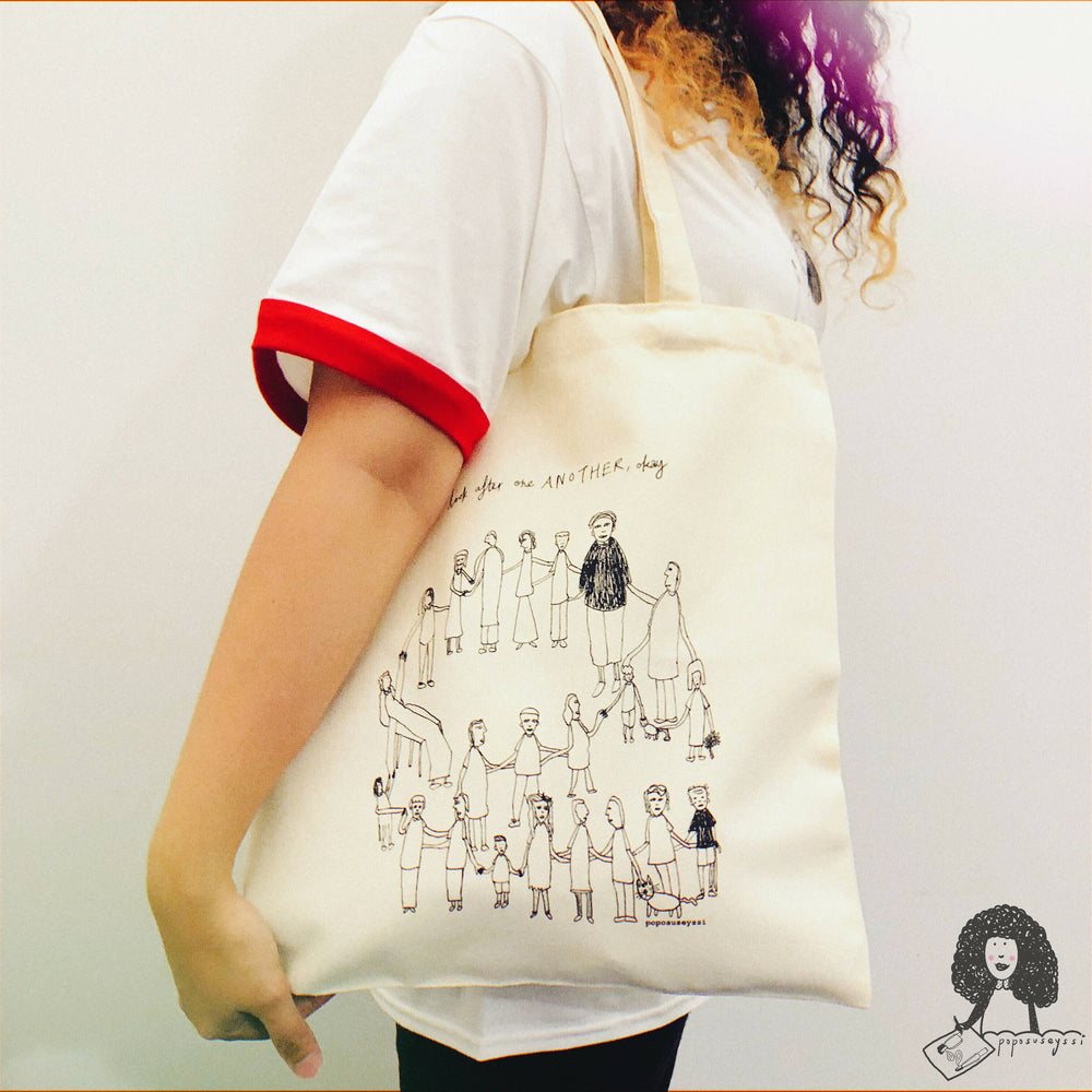 "Look After One Another, Okay" Tote Bag Tote Bags poposuseyssi 